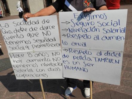Policías de El Marqués piden homologación de salarios y seguridad social