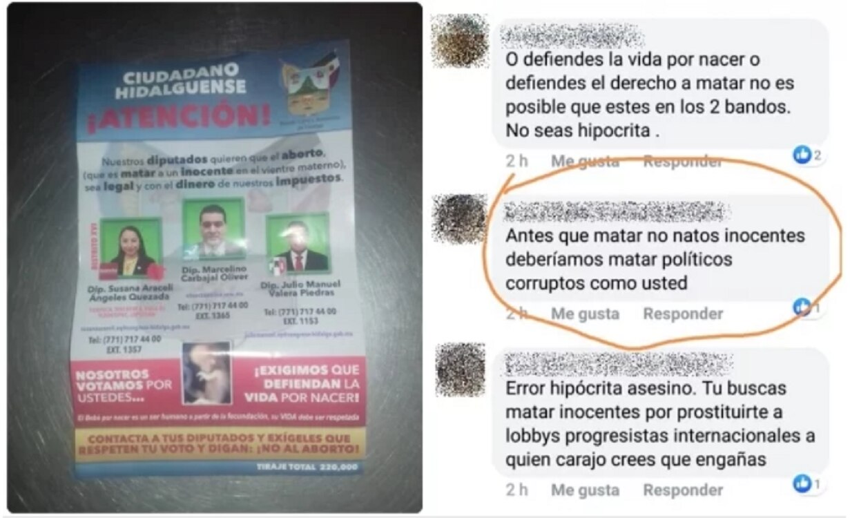 PAN provoca campaña de odio contra diputados que apoyan despenalización del aborto en Hidalgo