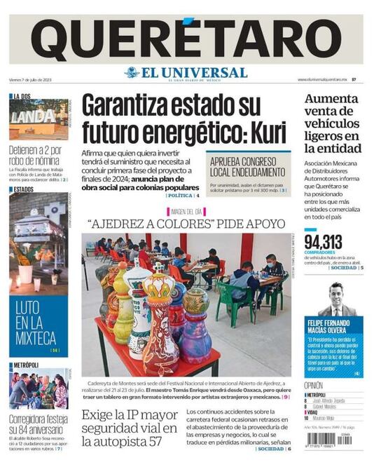 El Universal Querétaro 7 de julio