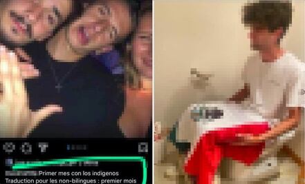 Estudiantes franceses se burlan de la bandera de México; estaban de intercambio en La Salle León