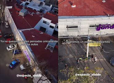 “Leer el reglamento de tránsito evitará”, ciclistas y peatones frente a librería Gandhi Querétaro