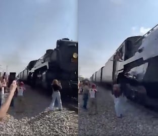 Una mujer estuvo a punto de ser arrollada por la locomotora 2816