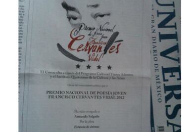 Michoacano gana premio de Poesía Joven 