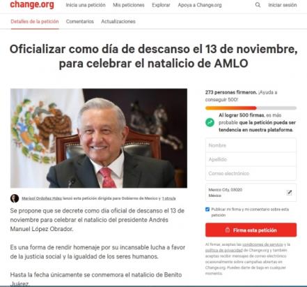 Buscan que 13 de noviembre, natalicio de AMLO, se decrete como día de descanso oficial