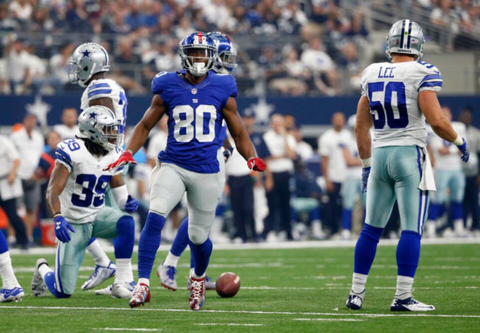 El receptor de Giants, Victor Cruz, regresó en plan grande (MICHAEL AINSWORTH. AP)