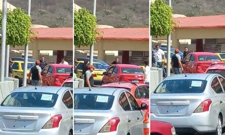 Taxistas agreden a supuesto operador de Uber en Querétaro