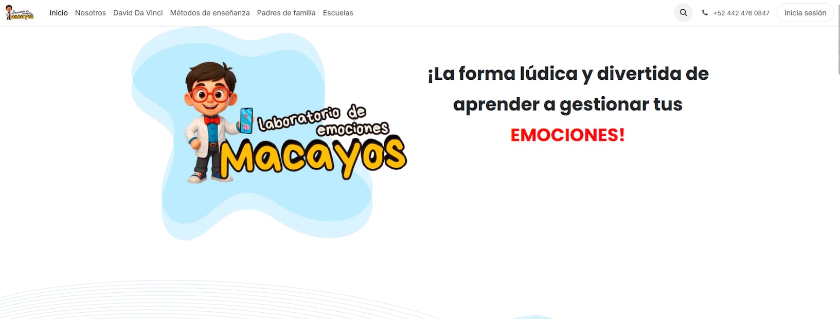 Macayos: la plataforma digital creada por “David Da Vinci” para ayudar a niños y adolescentes a gestionar sus emociones. Foto: captura macayos.com