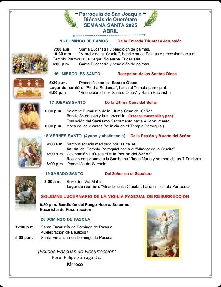 Actividades en San Joaquín. Foto: Parroquia de San Joaquín; Diócesis de Querétaro