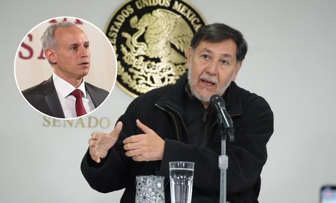 Gerardo Fernández Noroña, presidente de la Mesa Directiva del Senado de la República y Hugo López-Gatell. Foto: Especial