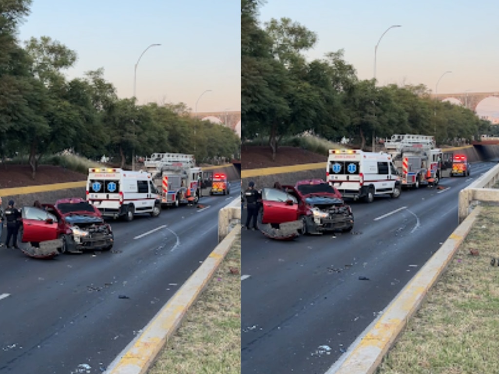 Carambola en carriles centrales de Bernardo Quintana deja una persona lesionada