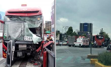 Choque de Metrobús en estación La Salle deja 10 lesionados