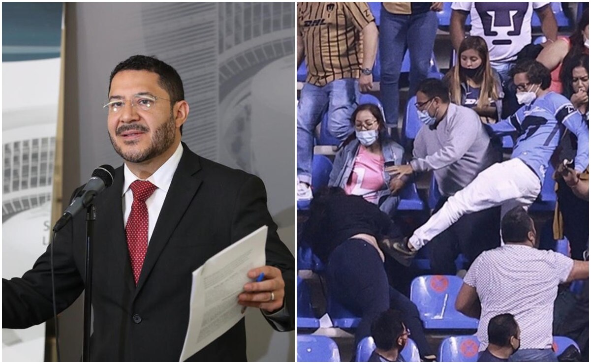 Falso, que hombre que patea a mujer en partido de Pumas sea mi sobrino: Batres