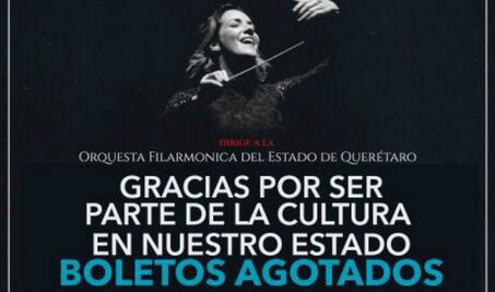 Agotados los boletos para concierto de Alondra de la Parra