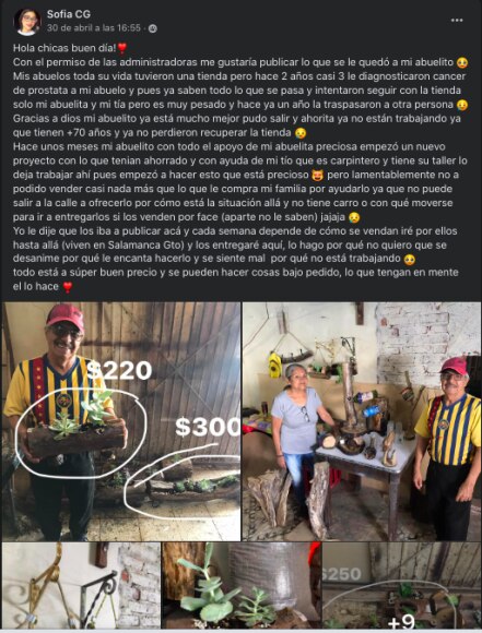 Abuelito se gana la vida haciendo macetas y vendiéndolas en redes sociales 