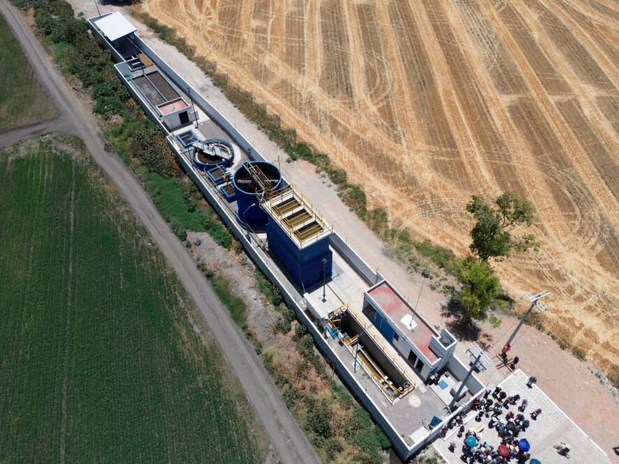 Planta tratadora de aguas residuales en la comunidad de Calamanda, en El Marqués. FOTO: ESPECIAL
