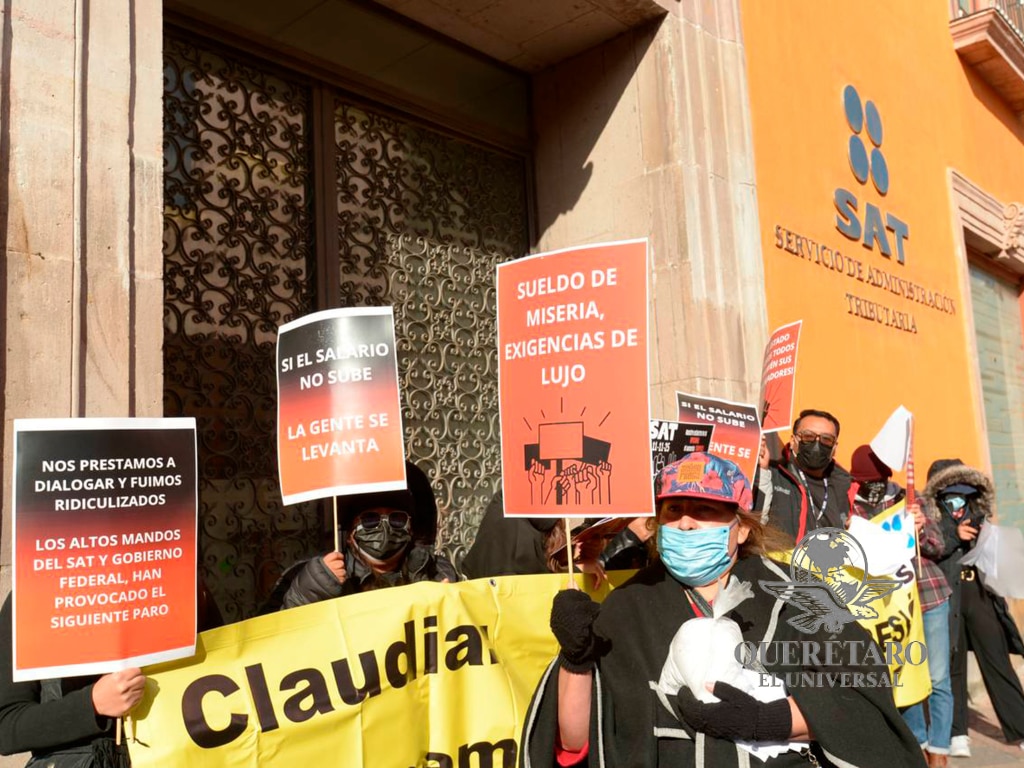 Trabajadores del SAT Querétaro se suman a protesta nacional