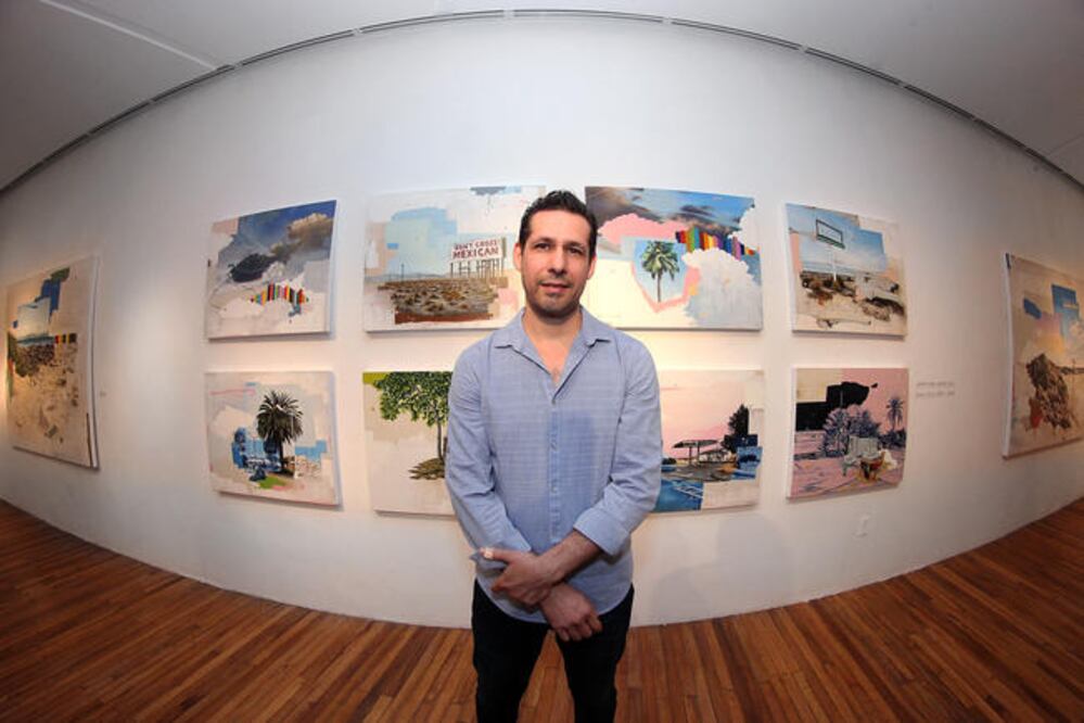Reynaldo concibe la pintura como una forma de meditar, y esta exposición le permitió reconstruir sus recuerdos (FOTOS: LUIS SÁNCHEZ. EL UNIVERSAL)