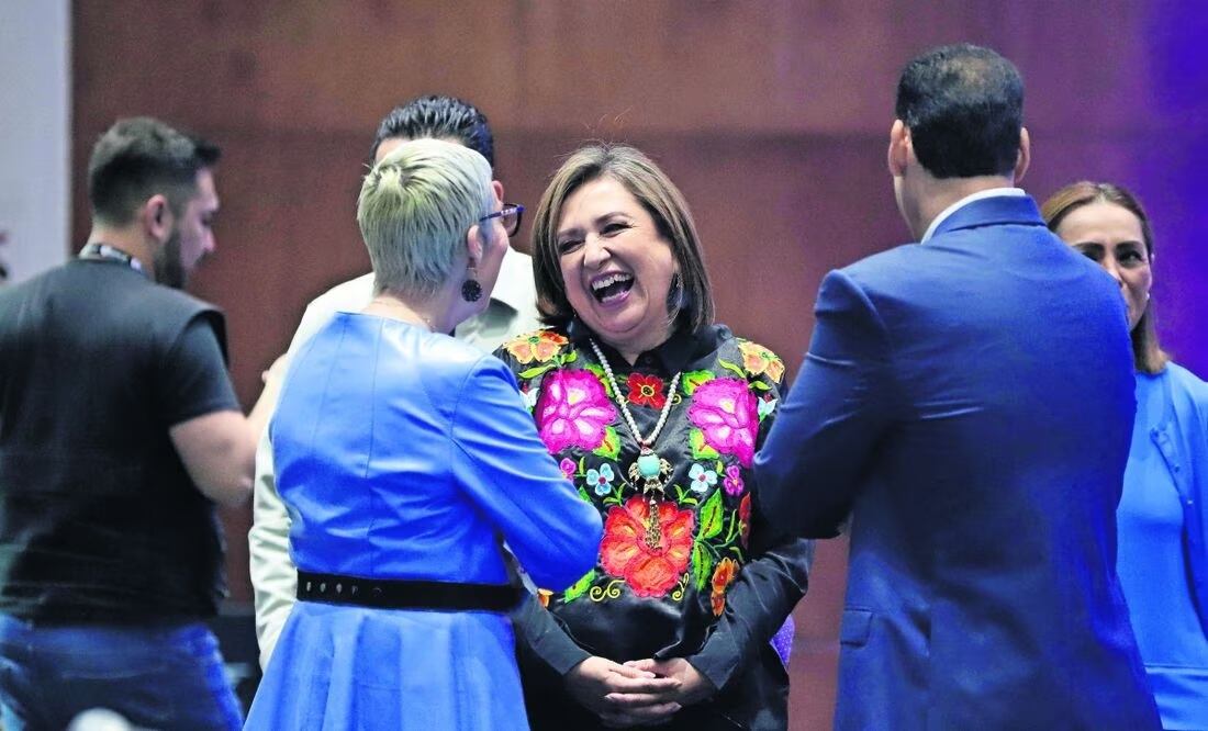 Xóchitl Gálvez participó en la plenaria de senadores de Acción Nacional donde se dijo respetuosa del proceso interno del PRI, aliado en el FAM. Foto: Fernanda Rojas / El Universal