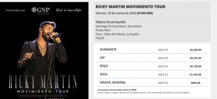 Ricky Martin regresa a Querétaro; ofrecerá concierto en Juriquilla 
