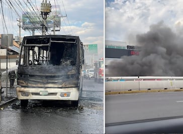 Se incendió una unidad de transporte de personal en Bernardo Quintana