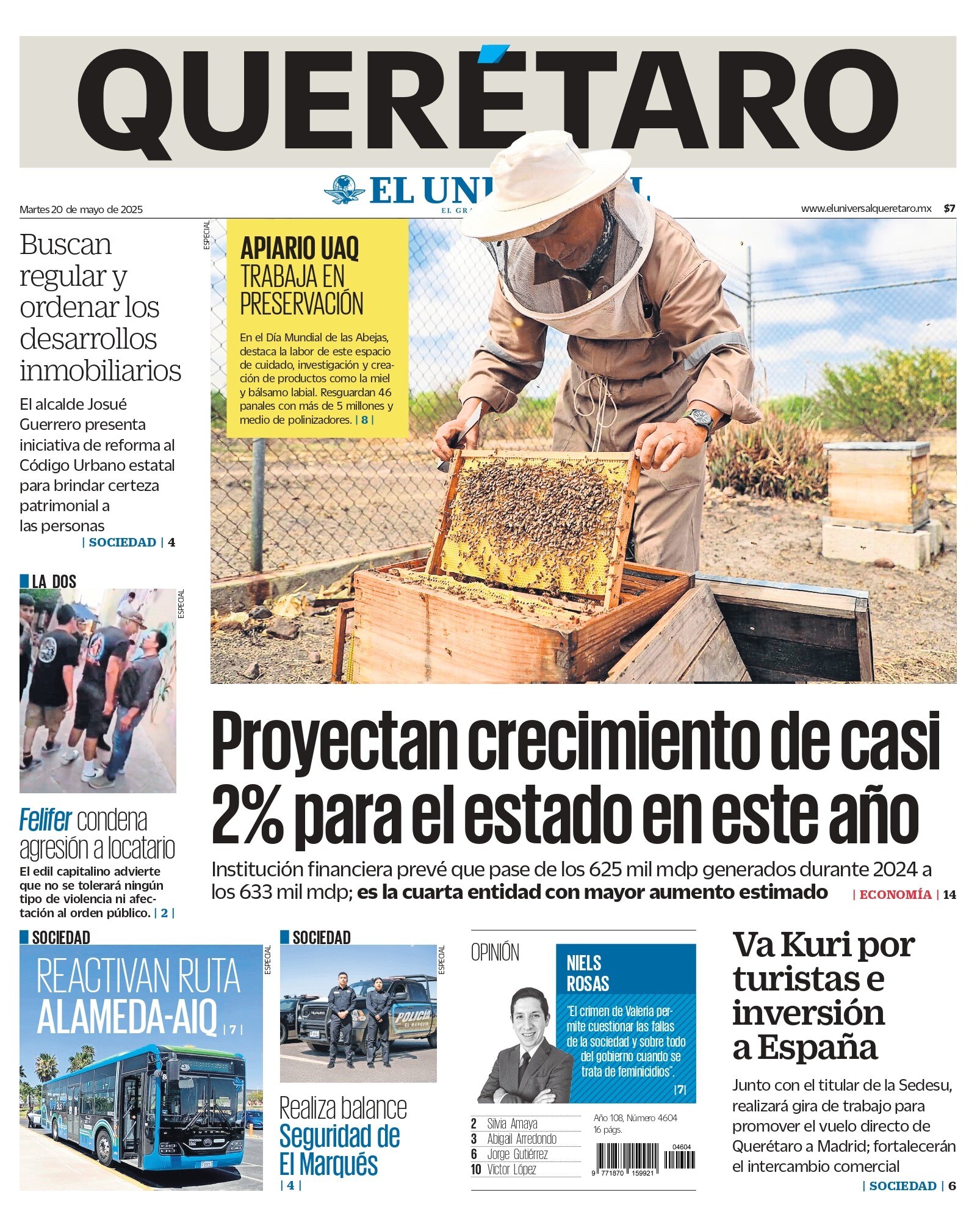Portada: El Universal Querétaro