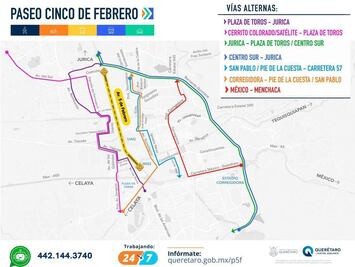 Hay siete rutas alternas para evitar el paso por las obras en Avenida 5 de Febrero 