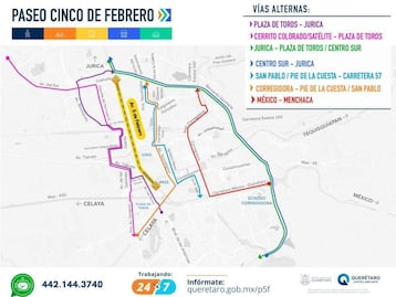 Hay siete rutas alternas para evitar el paso por las obras en Avenida 5 de Febrero