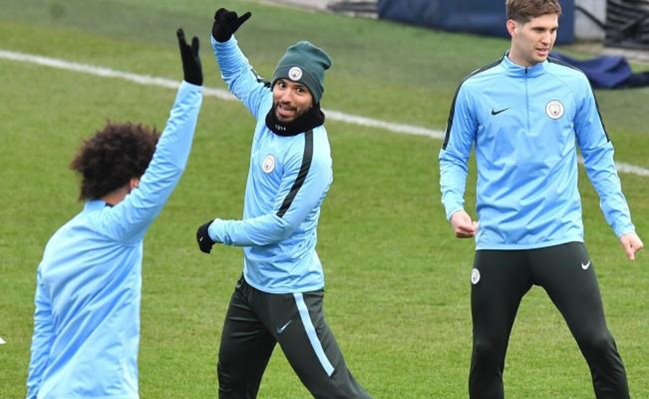 EFE / Kun Agüero durante entrenamiento del Manchester City