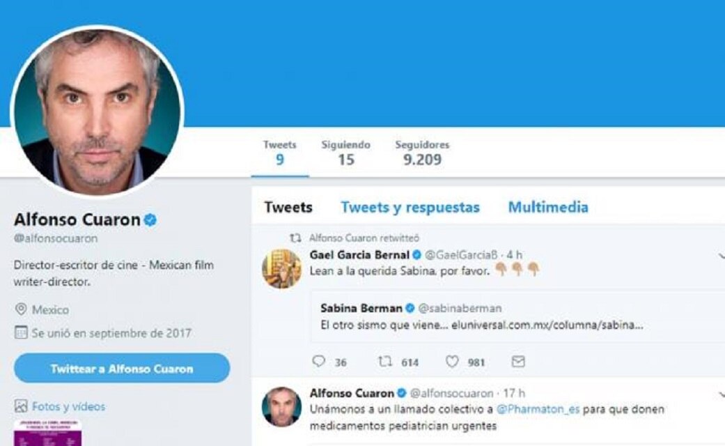 "Nada puede detener a quienes se levantan", tuitea Alfonso Cuarón