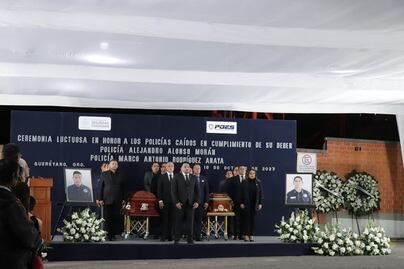 Despiden a policías que murieron en la carretera 57