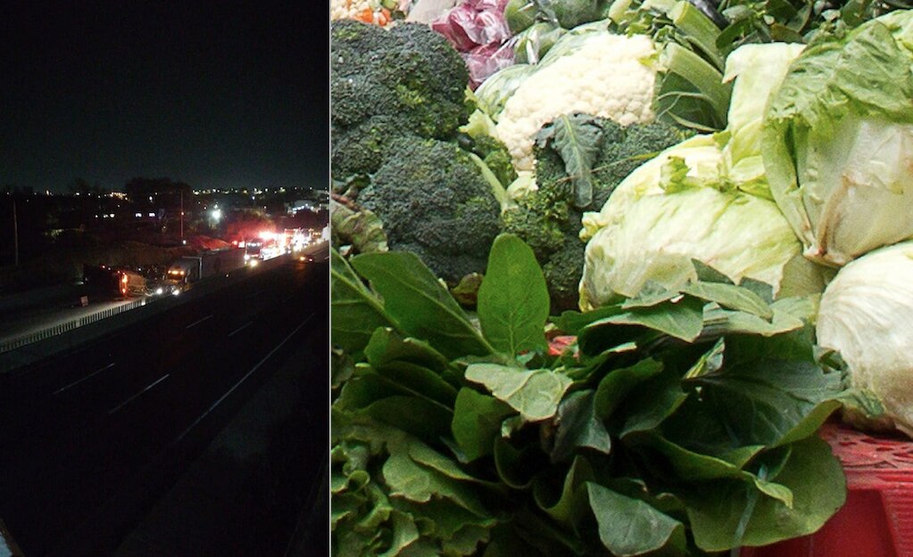 Vuelca camión con lechugas en la autopista México-Querétaro 