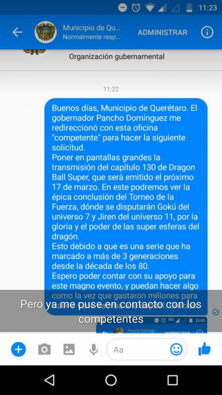 Facebookero pide a gobernador transmitir el capítulo 130 de Dragon Ball 