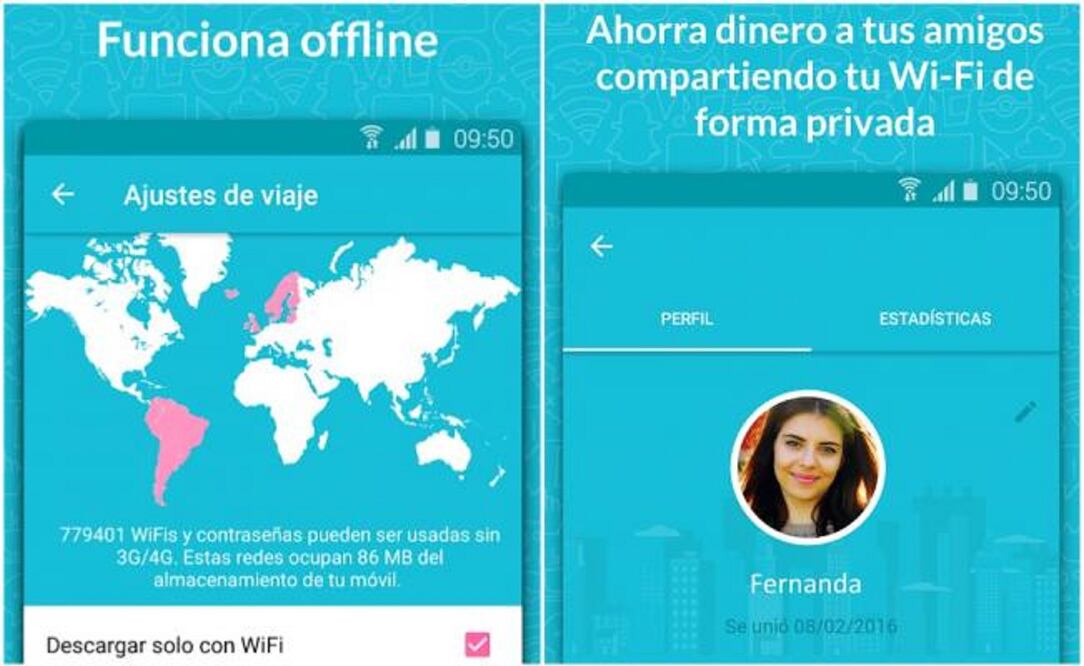 Esta app puede funcionar también en modo offline