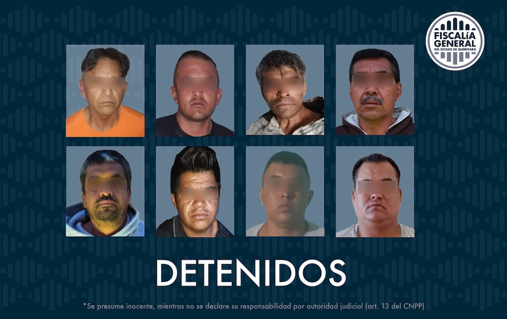 Detienen a 8 personas por presuntamente cometer homicidio y secuestro en Querétaro