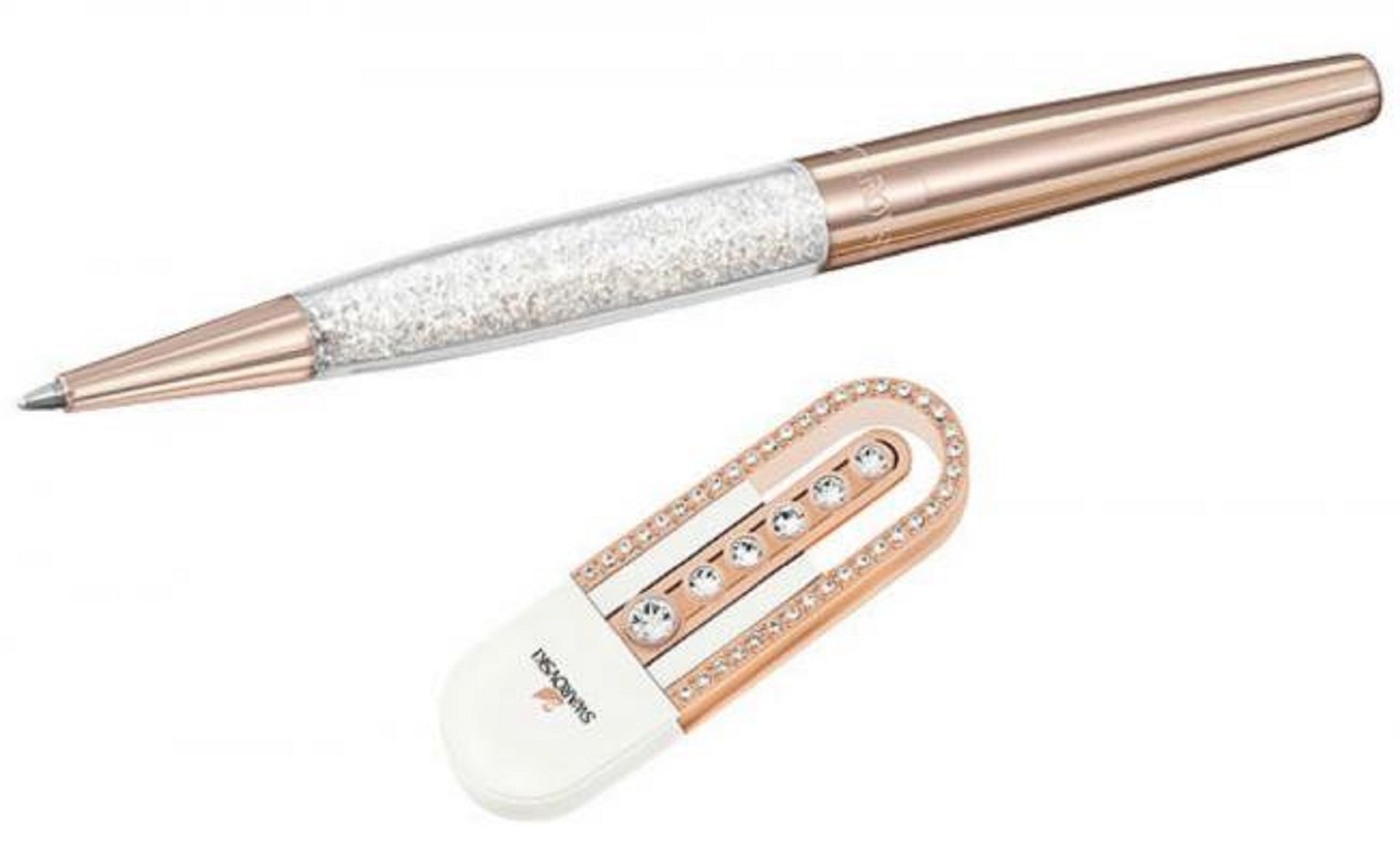 Este pequeño gadget viene acompañado de un bolígrafo que al igual que la memoria, cuanta con incrustaciones de diamantes