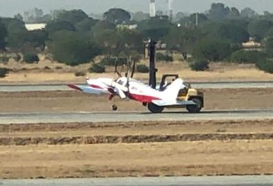 Se accidenta una avioneta al aterrizar en el Aeropuerto Intercontinental de Querétaro