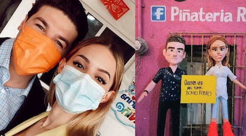 La piñata "Fosfo fosfo" de Mariana Rodríguez y Samuel García