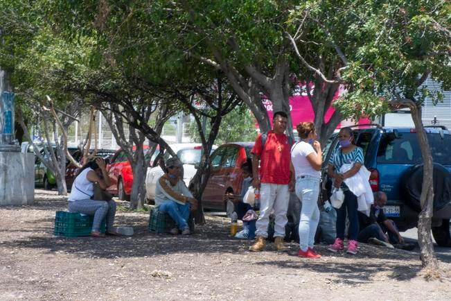 Temor al Covid. Pasan horas a la intemperie