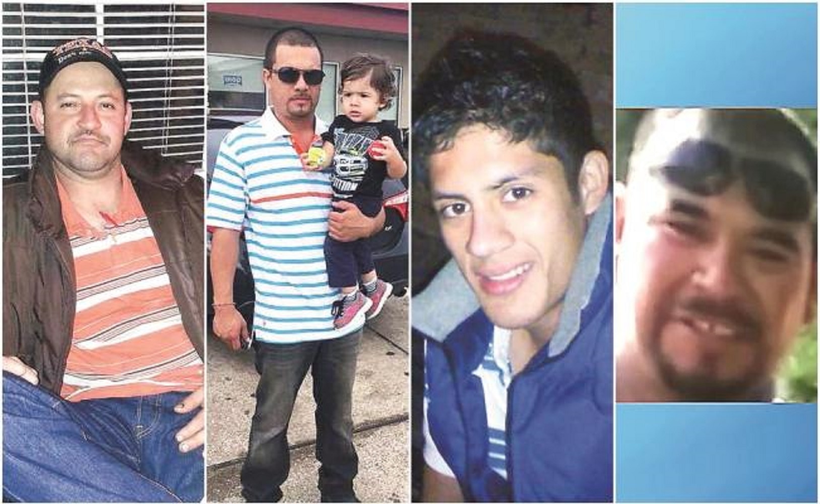 Benito Juárez Cavazos, de Nuevo León, fue arrastrado por el agua; Benjamín Vizueth, de 31 años, radicaba en Houston; Yahir Vizueth, de 25 años, era originario de Hidalgo; Gustavo Rodríguez, de 40 años, murió electrocutado. FOTOS: Facebook y Especial