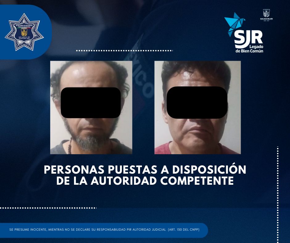 Detienen a dos sujetos por intentar sobornar a policías municipales de San Juan del Río