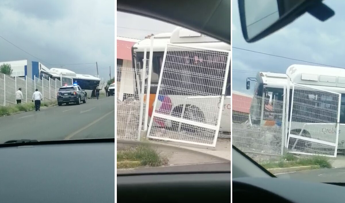 Unidad de Qrobús, sin operador, se estampa en la barda del Tecnológico Regional de Querétaro