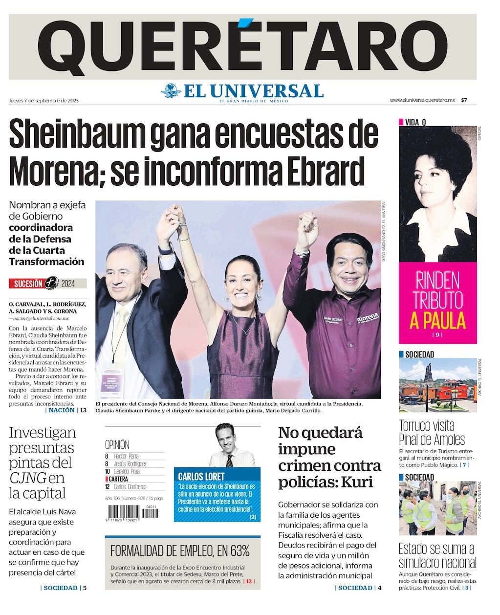 Portada 07 de septiembre de 2023