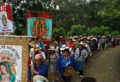 Avanzan peregrinos al Tepeyac