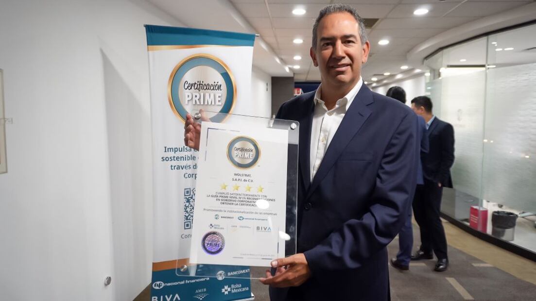 La Certificación Prime, fue recibida por Juan Carlos Alfonso, director general de Wolstrat. FOTO: ESPECIAL