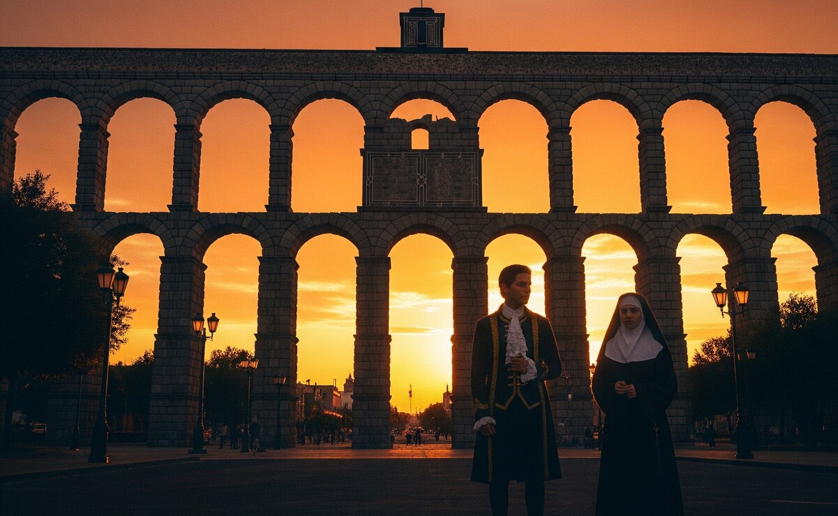Descubre la historia de amor que dio origen al Acueducto de Querétaro, una joya colonial construida como un legado eterno en piedra y agua. Foto: Gemini IA.
