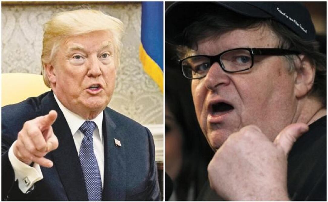 Donald Trump, presidente de Estados Unidos y Michael Moore, cineasta (Foto: Archivo El Universal)