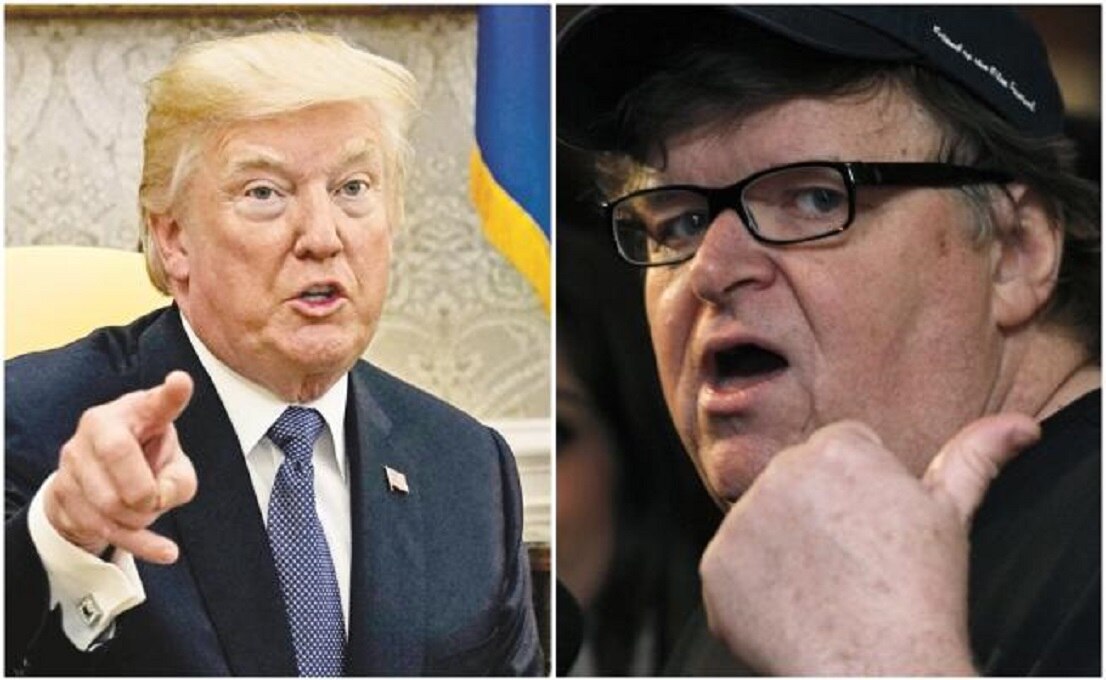 Donald Trump, presidente de Estados Unidos y Michael Moore, cineasta (Foto: Archivo El Universal)