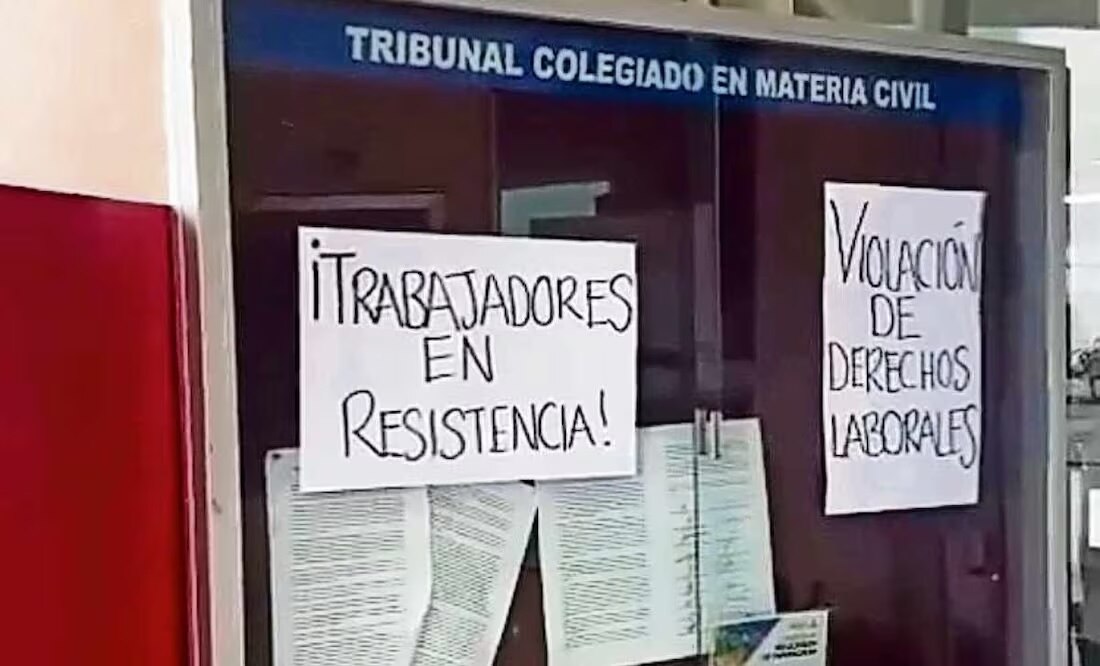 Trabajadores del PJF iniciaron un paro de labores debido a la reducción del presupuesto al CJF que no ajusta para pagarles las prestaciones laborales contempladas en el contrato 21 de enero. Foto: Especial