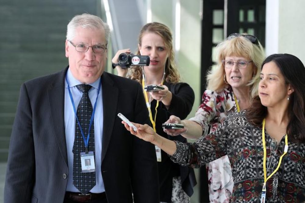 John Melle, jefe negociador de Estados Unidos para el TLCAN, durante un receso en la tercera ronda en Ottawa. El funcionario aseguró que “somos muy ambiciosos, mi jefe me ha dicho que trabaje rápido”. (LARS HAGBERG. AFP)