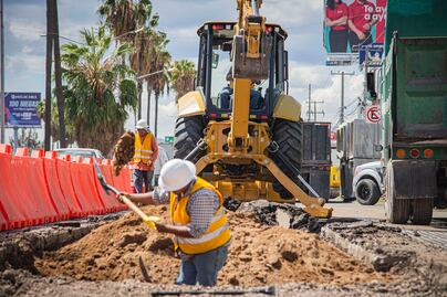 Reportan 13% de avance en obra de 5 de Febrero